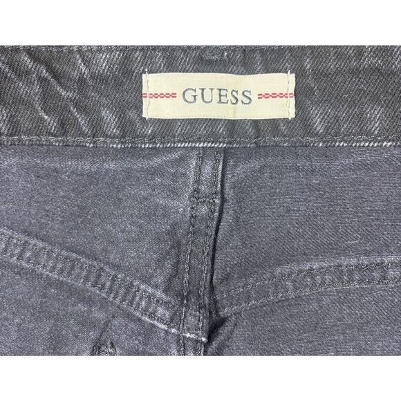 Guess Women’s Black Distressed Denim Shorts High Waist Ripped Jean Cutoff Sz 24 - Picture 5 of 5